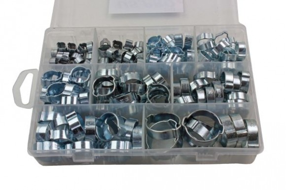 Dubbele oor slangklem (2-oor klemmen) assortiment 175-delig